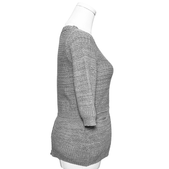 Sparrow Anthropologie Gray Button 3/4 Sleeve Cardigan Small Boho Cottagecore - Picture 4 of 8